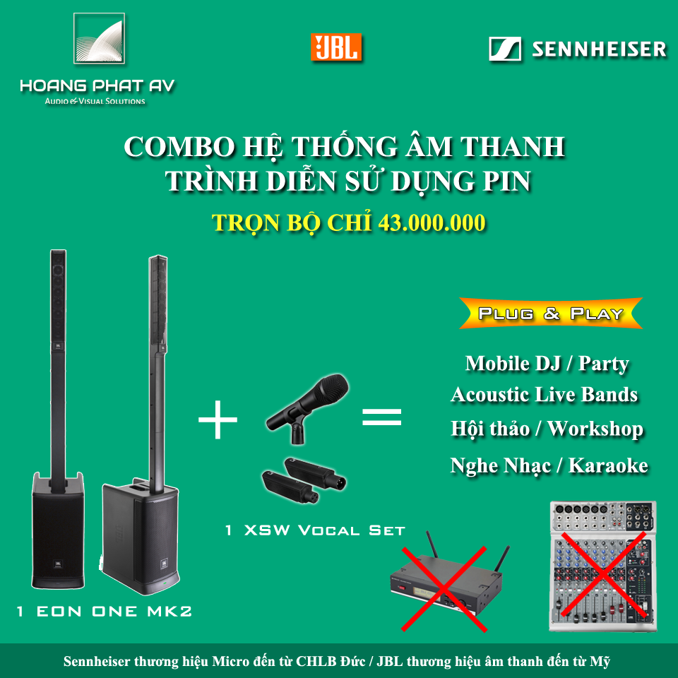 Âm Thanh Trình Diễn Di Động. Sự kết hợp của JBL Eon One MK2 và Sennheiser XSW Vocal set - HoangPhat AV